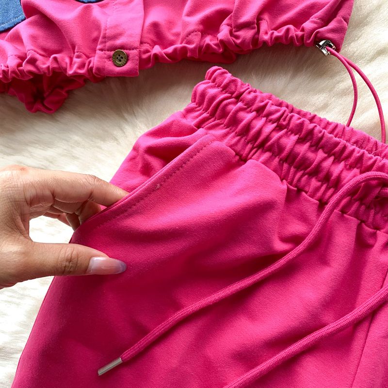 Dámské oblečení džínové prošívání retro distressed nepravidelný oblek _voghion.com