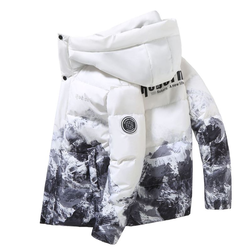 Ny ungdomsdunjacka herr kort huvad tjock kappa par snö berg stora vinterkläder_voghion.com