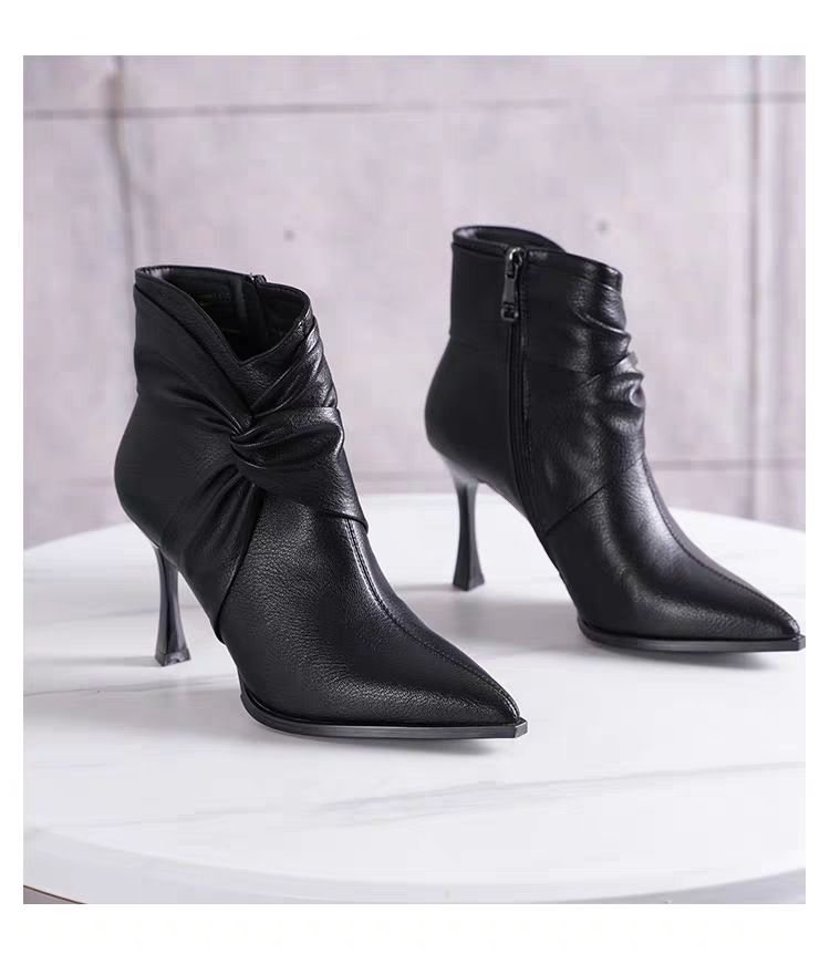 Martin Women s Autumn Winter New High Pointed Side Zipper Thin Heel Fashion Short Boots_voghion.com