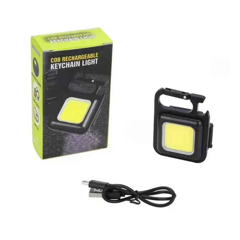 Tragbare Mini-Multifunktions-Camping-Taschenlampe mit Schlüsselanhänger, USB-aufladbar, helle LED-COB-Taschenlampe, 1-10 Stück_voghion.com