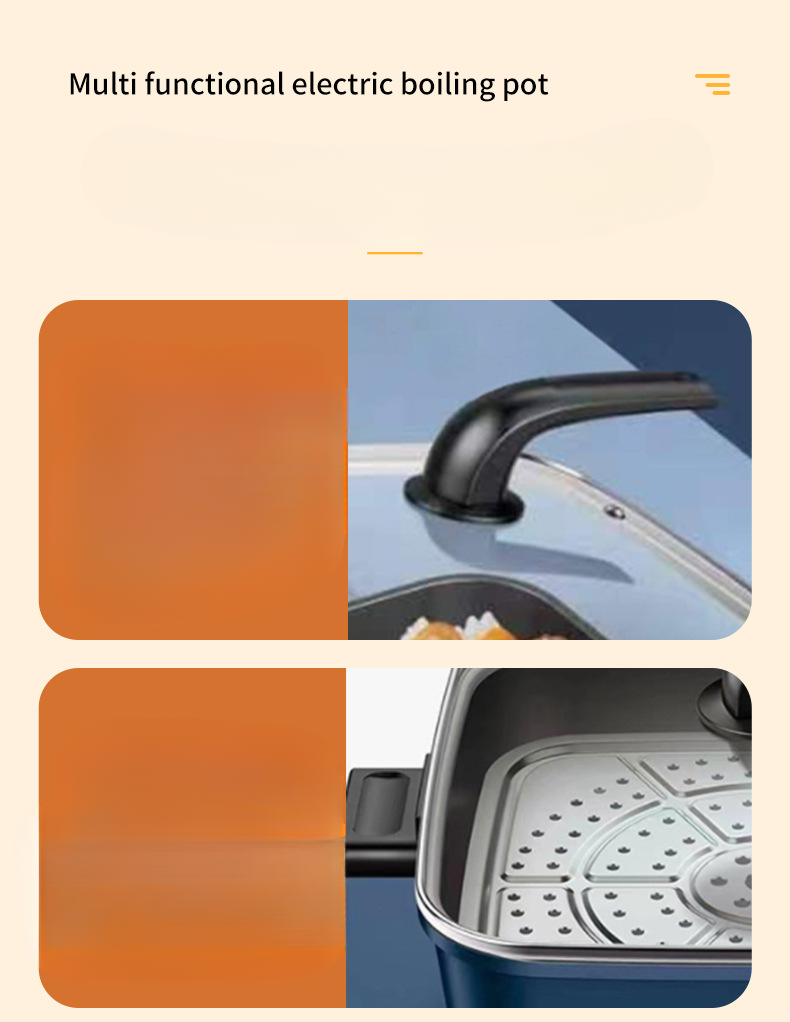 Multi functional Korean style cooking household frying pan, integrated non stick pot, electric hot pot_voghion.com