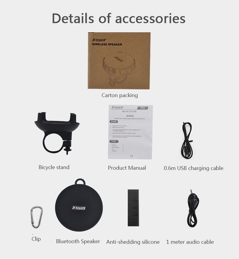 Vélos portables TWS Bluetooth Colonne de vélo Étanche Douche Haut-parleur Acoustique Son Boombox Barre de son Woofer Mains libres_voghion.com