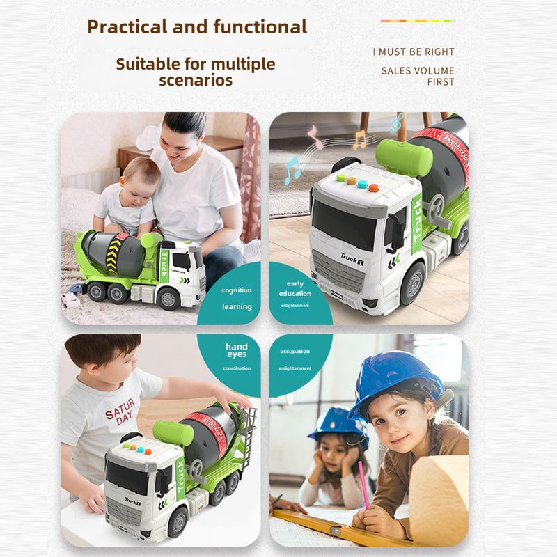 Simulation Inertia Engineering Vehicle Cement Mixing Truck - Educational Toy_voghion.com
