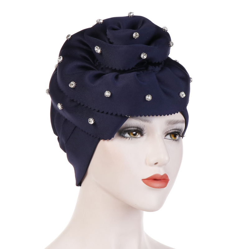 Perceuse à ongles coupée à la main, grande fleur à bride, chapeau turban de couleur unie, chapeau turban en coton_voghion.com