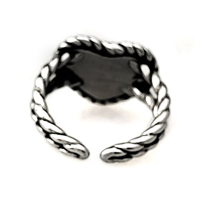 Modischer Retro-Ring aus Edelstahl mit herzförmiger Öffnung, verstellbar, für Herren und Damen, Valentinstag, Urlaubsschmuck_voghion.com