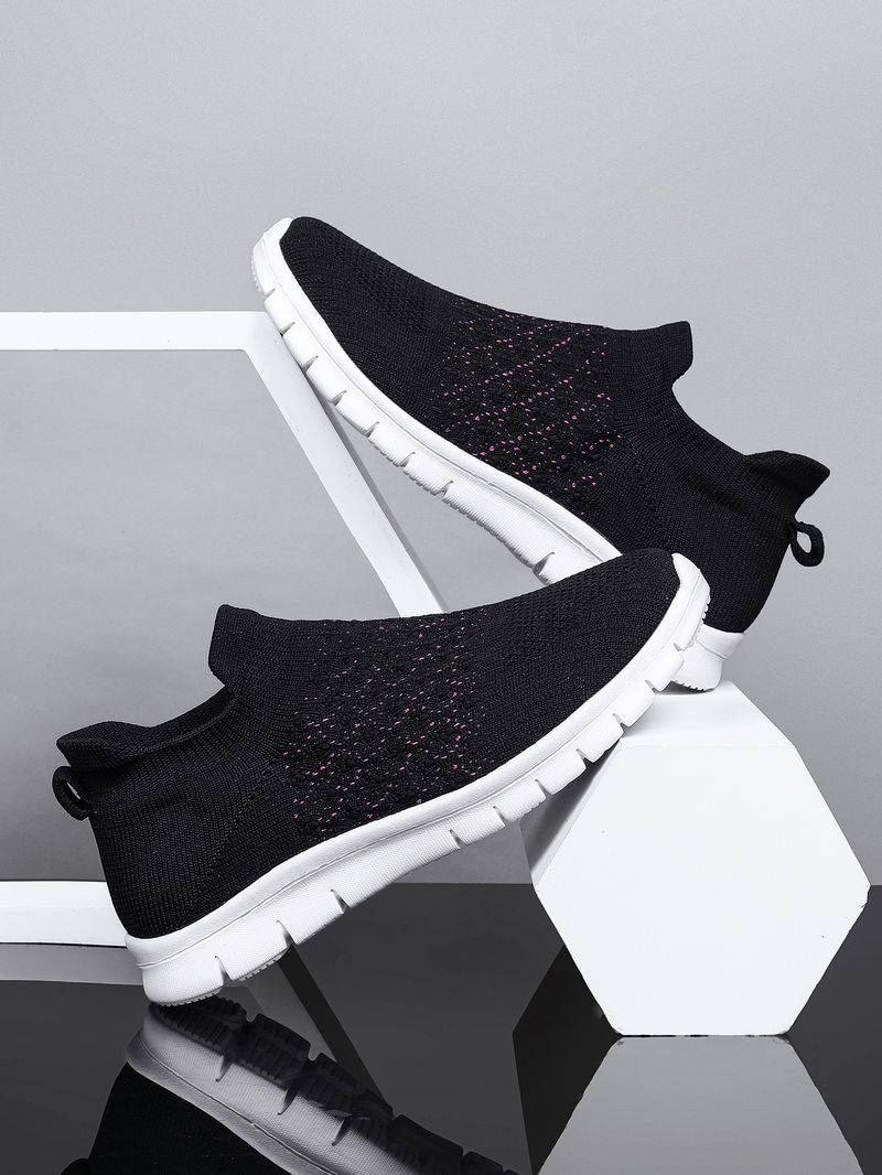Plus Size Women's Breathable 2024 Sock Sneakers Slip-On Lazy Shoes_voghion.com