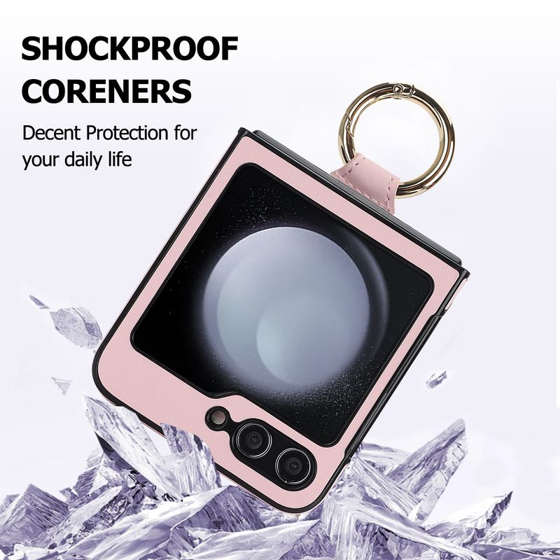 Applicable to Samsung ZFlip6 mobile phone case, rhombus ring, small fragrant wind folding protective case, zflip5/4 leather case, high-end._voghion.com