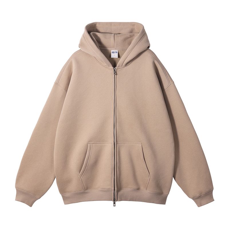 Felpa con cappuccio di marca alla moda, con cerniera argentata, foderata in pile, da uomo, autunno inverno 2024_voghion.com
