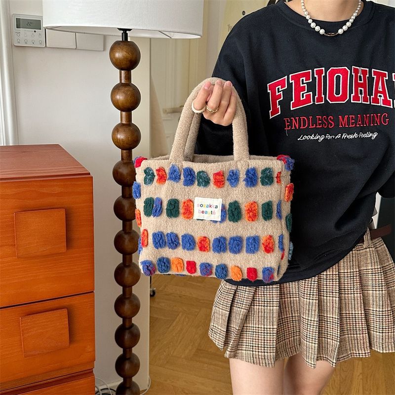 Borsa a tracolla da donna, tendenza moda, in peluche, a secchiello, a tracolla, a mano, per la spesa e lo shopping, 2025_voghion.com
