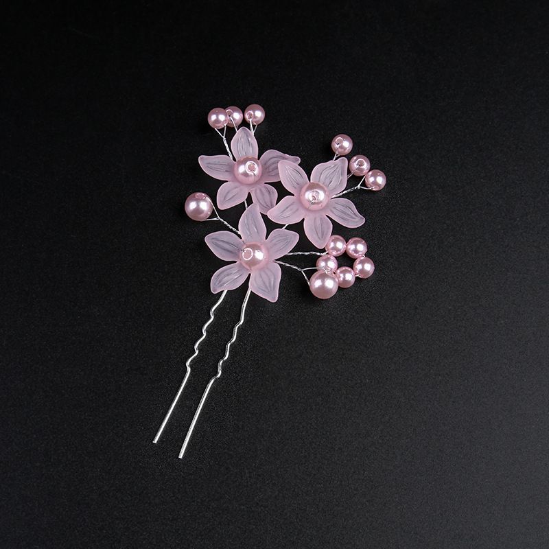 Copricapo in stile coreano, accessori per capelli con fiori smerigliati, gioielli fatti a mano per le nozze della sposa, forcina per capelli a forma di perla, arrotolata_voghion.com