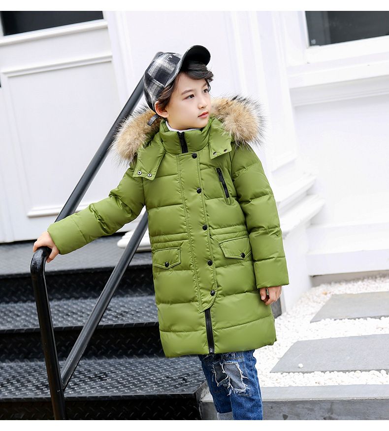 çocuk giyim Yeni çocuk şişme ceket erkek uzun kız orta boy çocuk_voghion.com