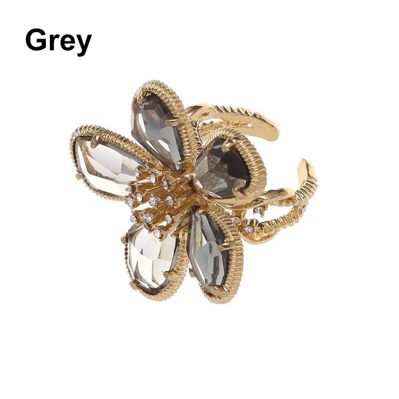 2025 Damesmode Verstelbare grote bloemkristallen ring, trouwsieraden_voghion.com