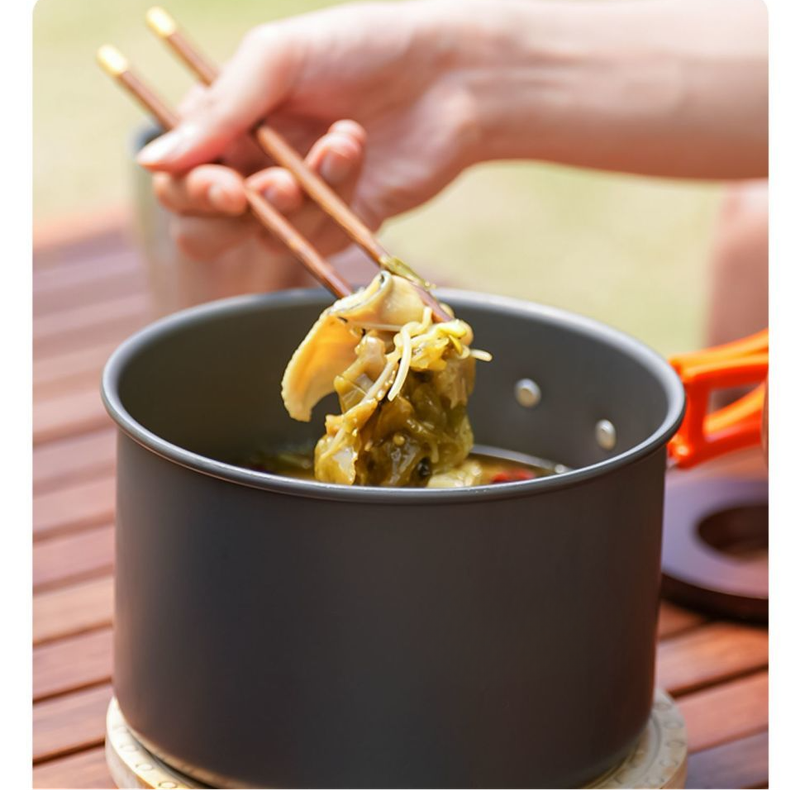 Primitive Water Boiling Kettle Portable Frying Pan Outdoor Camping Tableware Set Pot Supplies Cookware_voghion.com