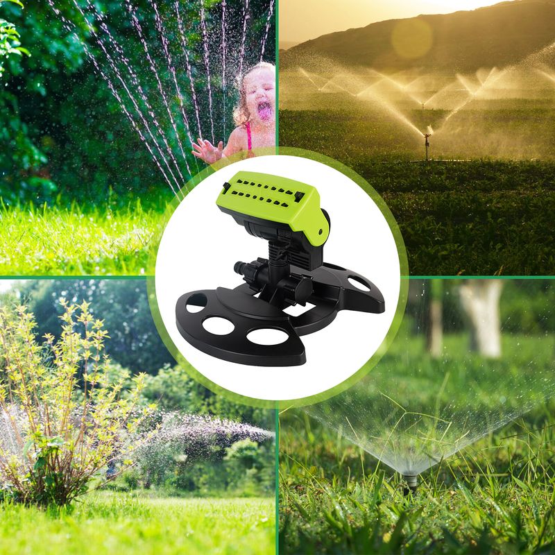16 Lächer Gaardesprinkler 180° rotéierend automatesch Bewässerungssystem Outdoor Gaart Rasen Terrass Haff Waassersprüher_voghion.com