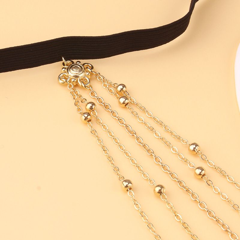 Sexy Casual Beach Bead Leg Loop, Body Chain, Minimalist Moon Pendant, Tassel Thigh Chain_voghion.com