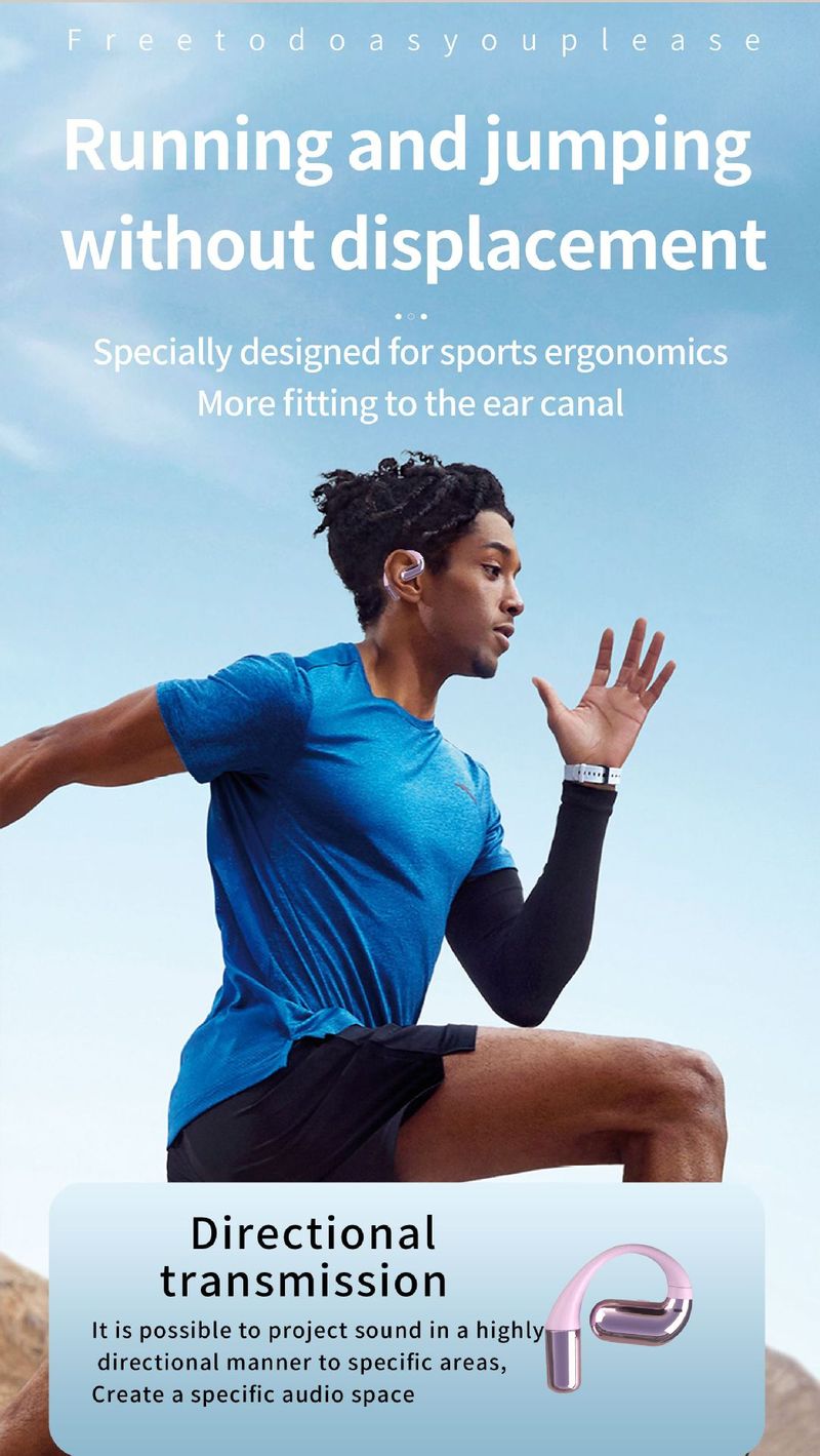 Nuovo auricolare Bluetooth wireless intelligente 5.2 con doppio orecchio per corsa, sport, ciclismo, impermeabile e resistente al sudore_voghion.com