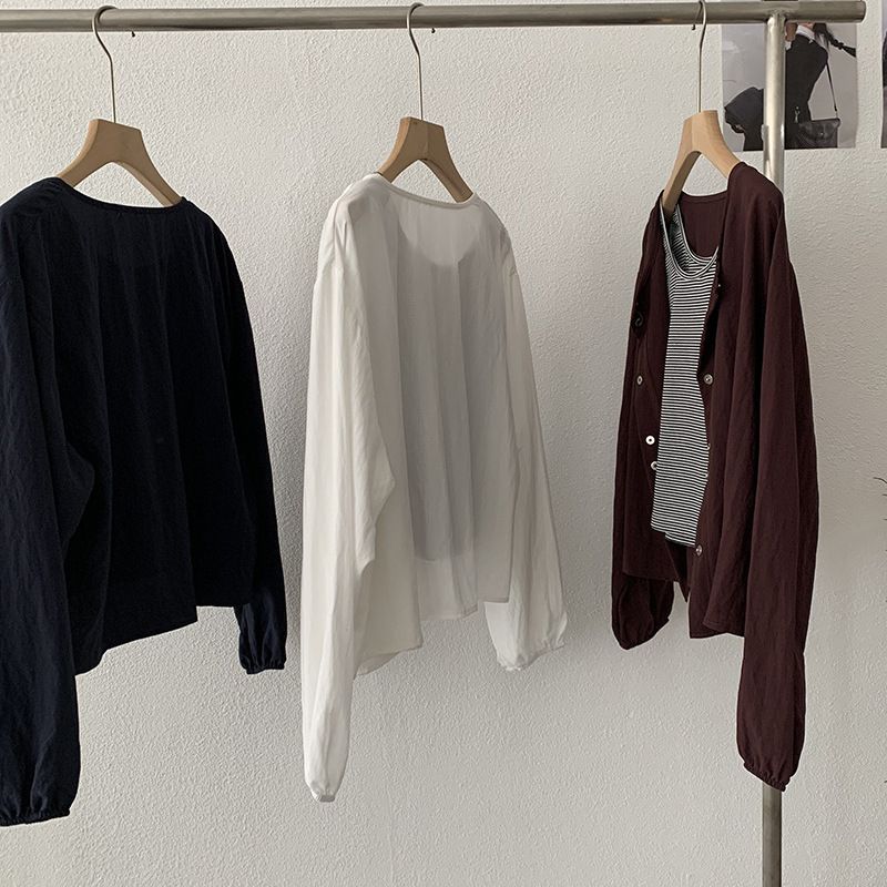 Omalai Autunno Nuovo Stile Coreano Casual Due Pezzi Set Gilet a Righe + Giacca Cardigan a Maniche Lunghe per Donna 4421_voghion.com