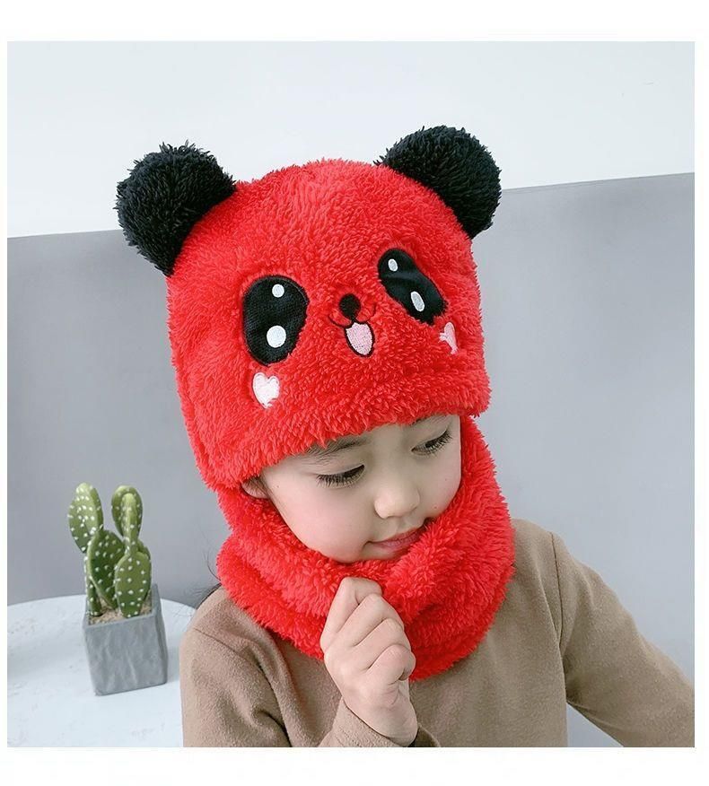 Cute and Warm Cap with Face Cover for Kids - Autumn and Winter Hat and Scarf Combo_voghion.com