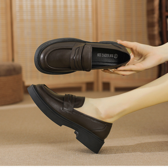 Genuine Lefu for women in the autumn of 2024, new women's with thick soles, one foot sole, and high height British style_voghion.com