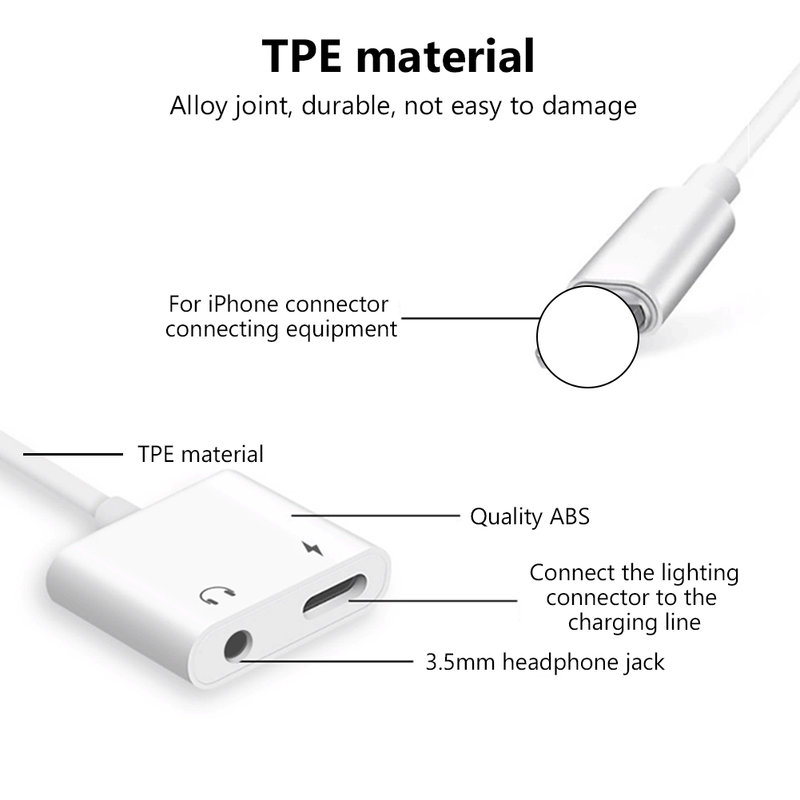 Lighting To 3.5mm Jack Audio Cable Adapter For IPhone 8 7 6 6S Plus X XR XS 11 12 Pro Max SE 2 Earphone Connector Stereo Adaptor_voghion.com