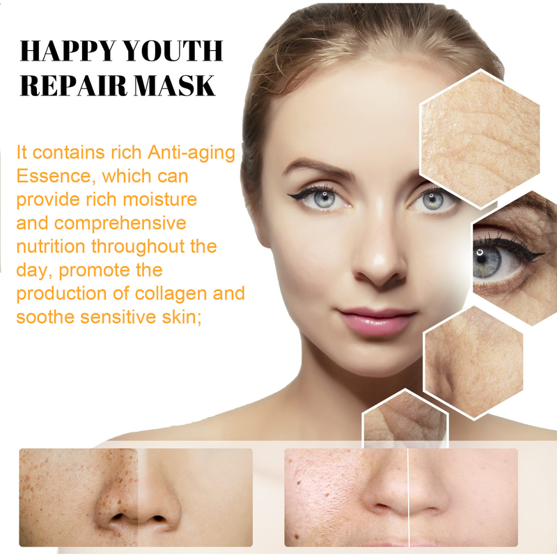 Collagène raffermissant beau masque facial éclaircissant pour le visage raffermissant les rides yeux ridules rajeunissant Anti-rides_voghion.com