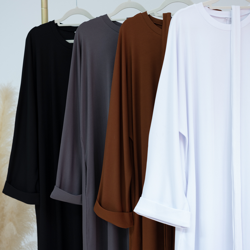 Abito da donna alla moda per tutti i giorni, tinta unita_voghion.com