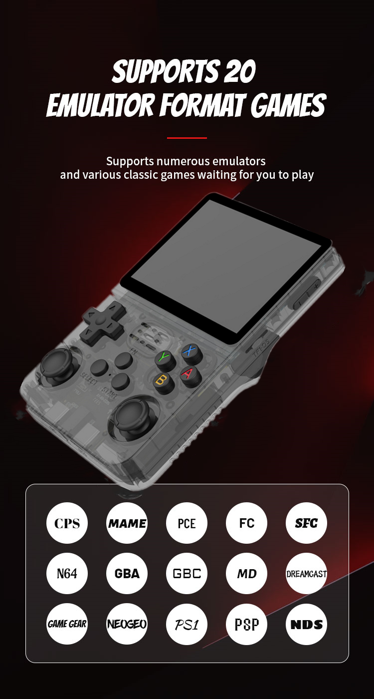 Console portatile R36 PRO R36S con schermo IPS da 3,5 pollici e joystick 3D. Emulatore Classic 20 per videogiochi portatili._voghion.com