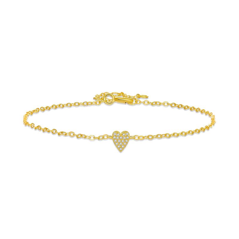Sterling Silver Heart Bracelet Multi-Adjustable Clasp For Women Simple Versatile Zircon Wedding Jewelry Accessories_voghion.com
