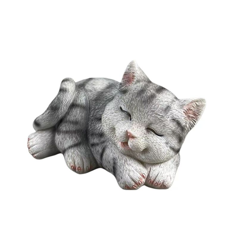 Uroczy symulacyjny prezent urodzinowy na biurko, żywiczna figurka kota do użytku domowego_voghion.com