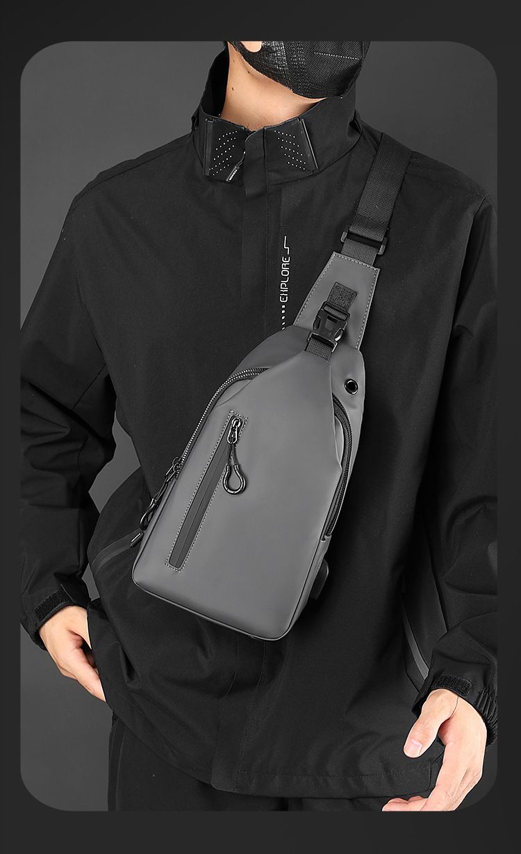 Nouveau sac de poitrine imperméable pour homme, sac à bandoulière simple, sac à dos à la mode_voghion.com