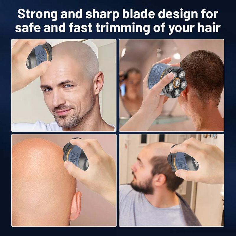 Electric Head Shaver For Bald Men 6D Magnetic Razor Wet/Dry Beard Hair Trimmer_voghion.com