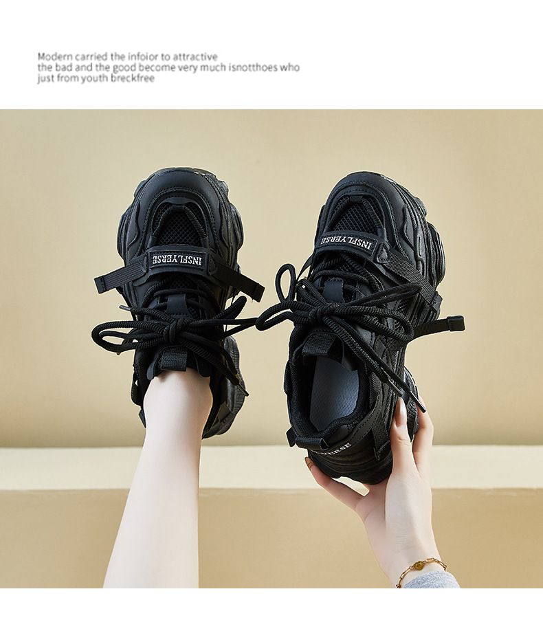 Scarpe da papà per studentesse, sportive, da corsa, casual, con plateau e altezza rialzata_voghion.com