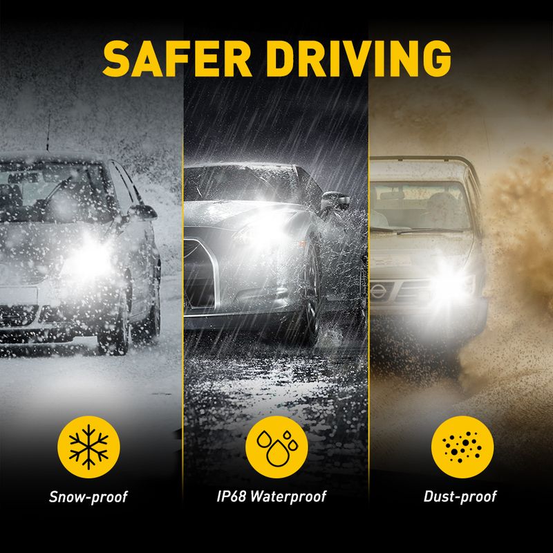 AUXITO 2 pezzi H8 H11 lampadine per fari 16000LM 9005 HB3 9006 HB4 H16 JP H9 LED fendinebbia Super Br 6500K bianco per automobile_voghion.com