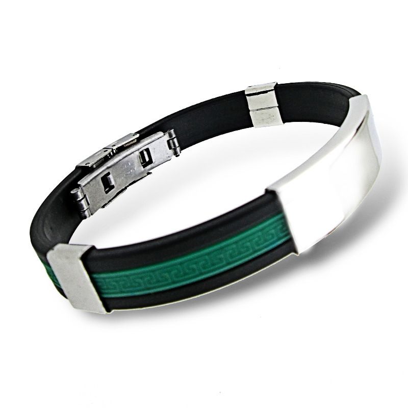 Personalità in titanio Versione coreana Silicone liscio Moda maschile alla moda Acciaio inossidabile_voghion.com