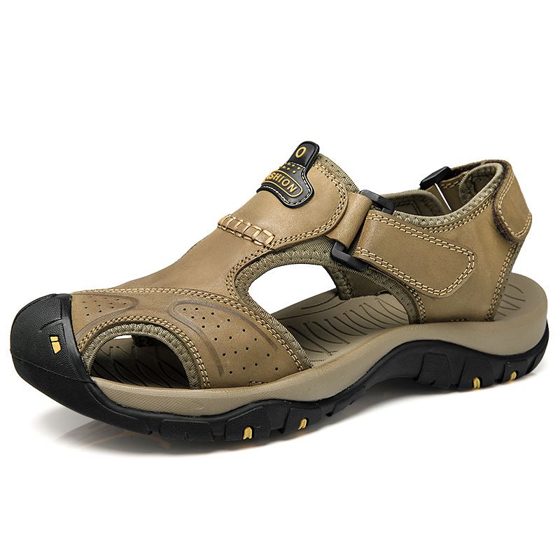 Herrenschuhe Einfach Lässig, Mit Zehenkappe Und Atmungsaktiven Löchern. Outdoor-Wandersandalen Sind Ein Trend Für Männer_voghion.com