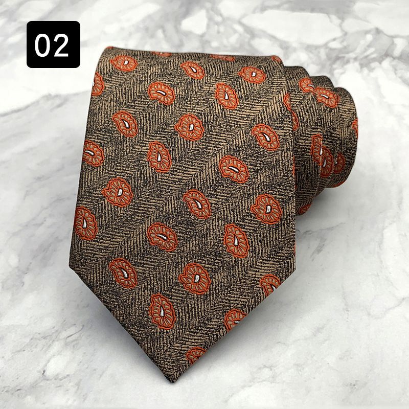 Tie For Men Formal Suit Accessory Fashion Paisley Cashew Pattern Hand-Knotted Wide Version 8CM_voghion.com