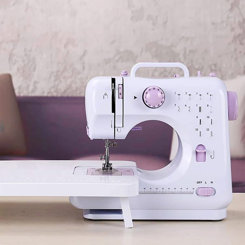 Inne máquina de costura portátil mini elétrica doméstica artesanato remendo overlock 12 pontos com pedal de mesa iniciantes_voghion.com