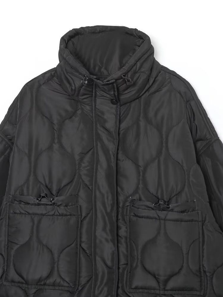 2024 Spring New Stand up Collar Cotton Loose Fit Short Coat Women's E73093Q_voghion.com