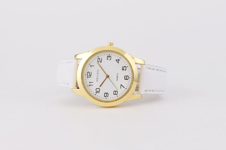 Digital color women's fashionable leather strap, quartz watch, large dial_voghion.com