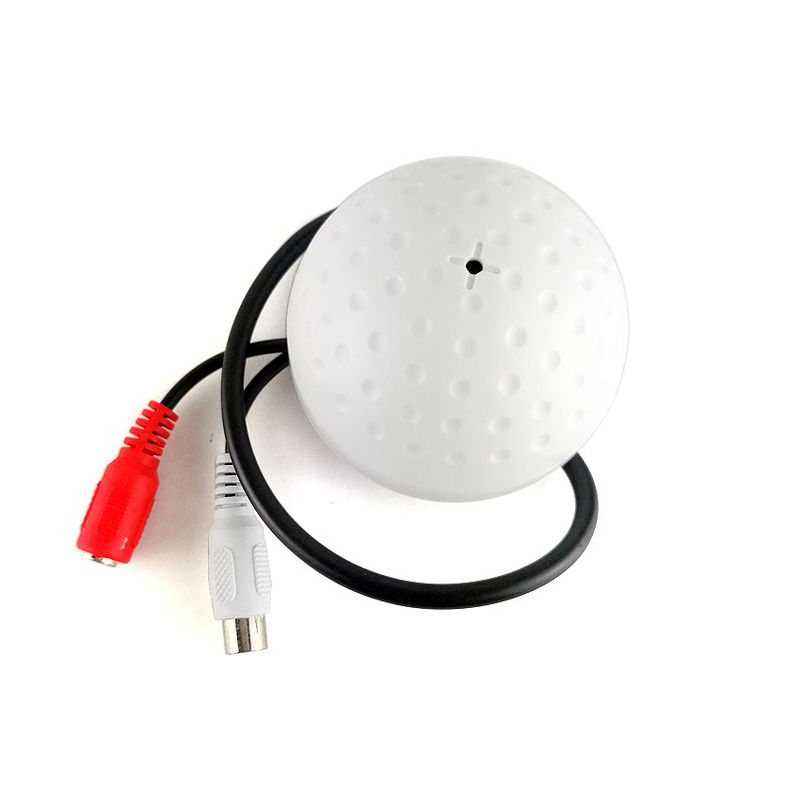 Microphone audio à large portée pour caméra de sécurité KEY + cabine DC/AV de 5 m + adaptateur secteur pour caméras de vidéosurveillance et système DVR_voghion.com