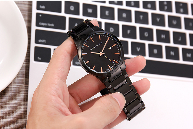 Men's Stainless Steel Waterproof Watch With Date Function, Minimalist Fashion Quartz Wristwatch, 40.5mm Round Dial, 30M Water Resistance_voghion.com