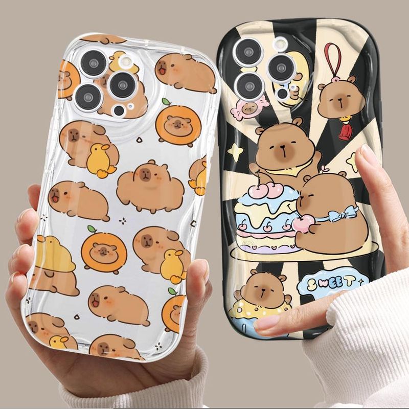 Capybara Phone Case for iPhone 8 7 11 Pro SE 14 Plus XR 13 Mini 15 16 ProMax 12 Pro XS Max Soft Silicone Cover_voghion.com