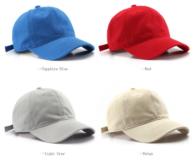 Neue einfarbige, leicht zu waschende Retro-Baseballkappe mit großem Kopf und heller Platte für Herren, Sonnenschutz- und Schatten spendende Entenschnabelkappe für Damen im Freien_voghion.com