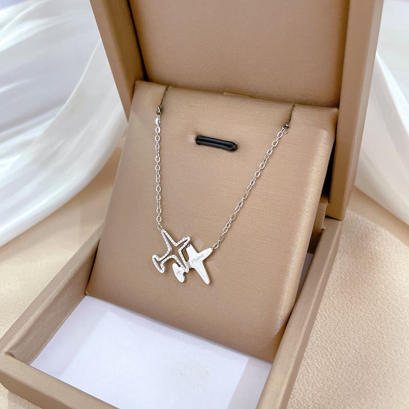 【 All Body Titanium Steel 】 Cold Plane Personality Extremely Simple Wind Furnace Real Gold Necklace Female Ins Internet_voghion.com