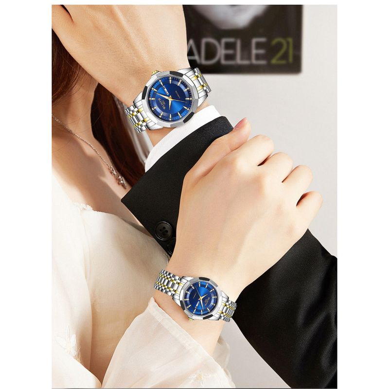 Wolix Men's Waterproof Luminous Dual Calendar Quartz Watch Solid Steel Band_voghion.com