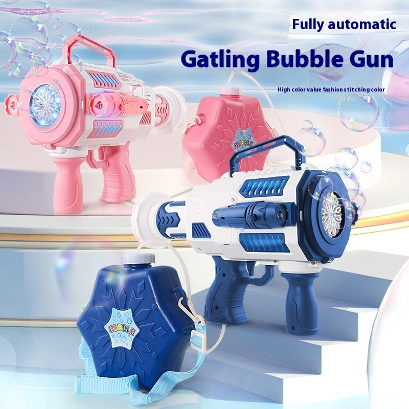 Máquina infantil online Red Gatling Bubble Gun elétrica totalmente automática Chenghai Toy presente de aniversário_voghion.com