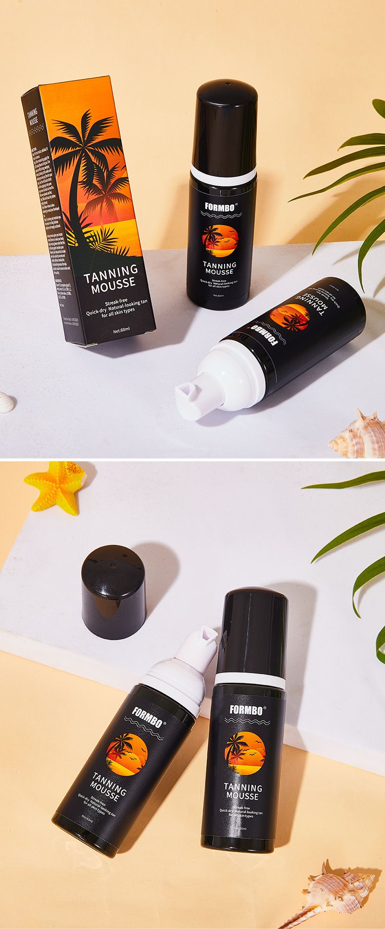 FORMBO Tanning Mousse Strand Udendørs Solfri Selvbruner Hud Bronze Hvedefarve_voghion.com