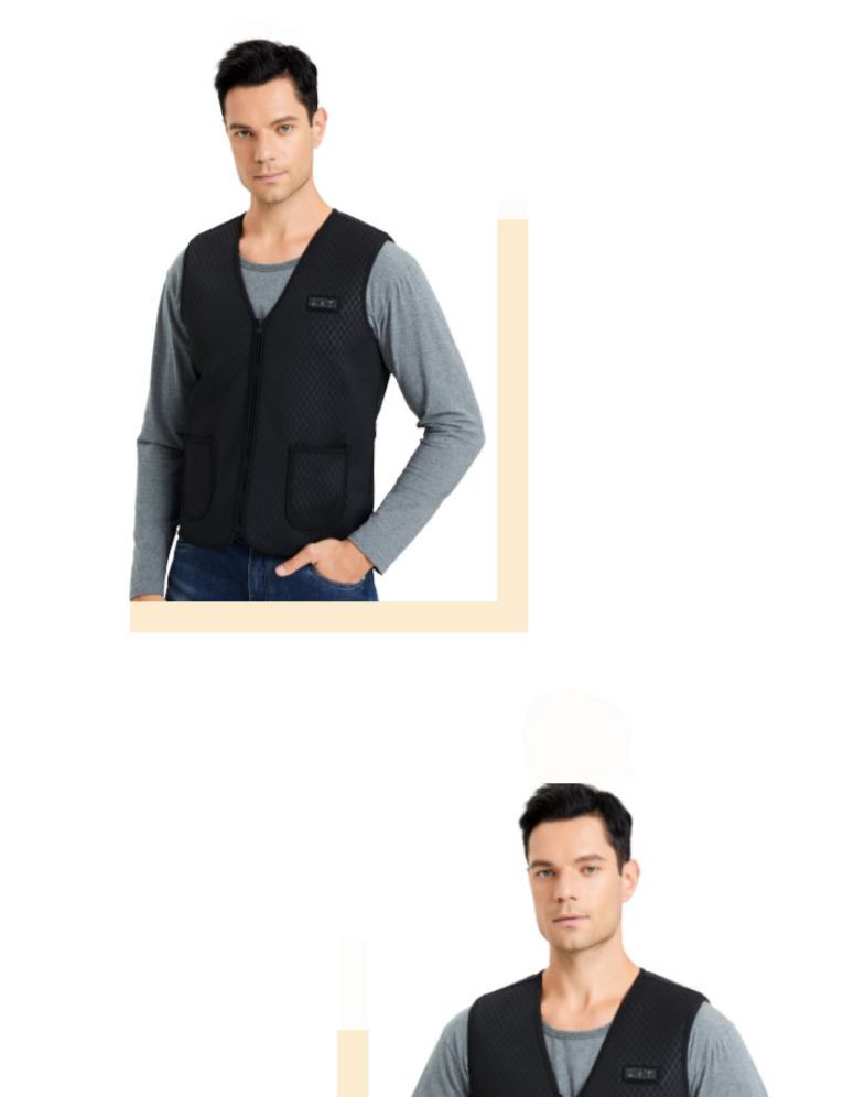 Uomini caldi con riscaldamento elettrico Riscaldamento intelligente, abbigliamento per anziani di mezza età e gilet riscaldabile_voghion.com