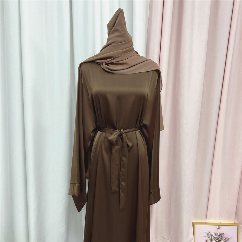 Women’s Clothing Turkish solid color large size multi color robe dress_voghion.com