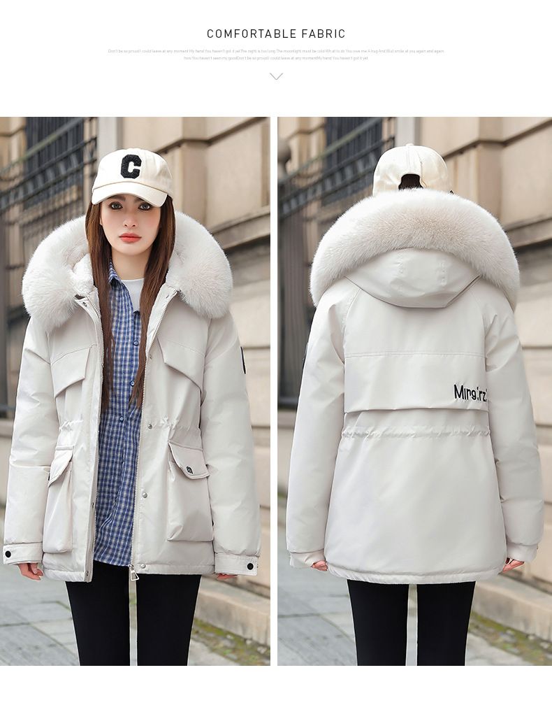 Women's Winter Parka Coat With Faux Fur Hood, Waterproof Quilted Jacket For Hiking, Workwear & Outdoor Activities_voghion.com
